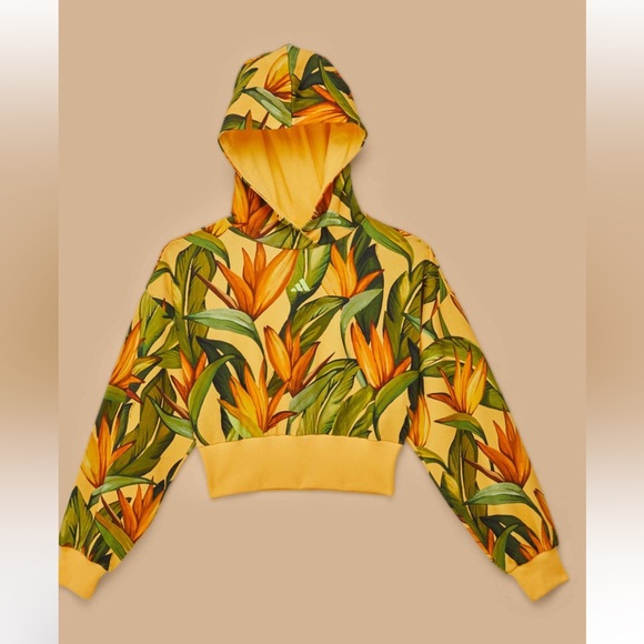 Farm Rio x Adidas Women’s Tropical Floral Cropped Hoodie - Picture 3 of 10